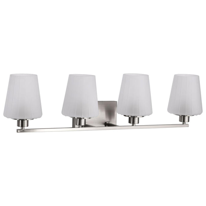 SATCO/NUVO Lune 4-Light Vanity Brushed Nickel Finish Etched White Glass (60-8224)