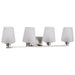 SATCO/NUVO Lune 4-Light Vanity Brushed Nickel Finish Etched White Glass (60-8224)