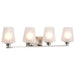 SATCO/NUVO Lune 4-Light Vanity Brushed Nickel Finish Etched White Glass (60-8224)