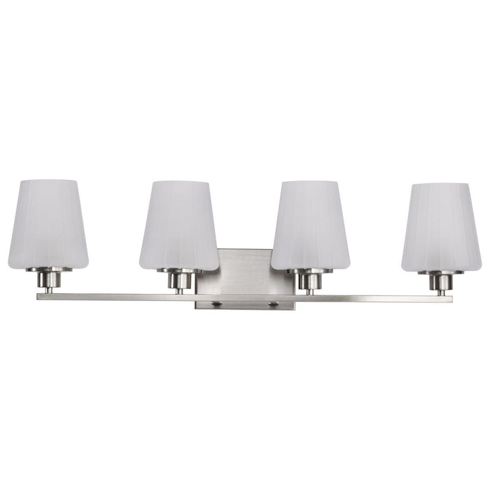 SATCO/NUVO Lune 4-Light Vanity Brushed Nickel Finish Etched White Glass (60-8224)