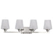 SATCO/NUVO Lune 4-Light Vanity Brushed Nickel Finish Etched White Glass (60-8224)