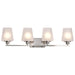 SATCO/NUVO Lune 4-Light Vanity Brushed Nickel Finish Etched White Glass (60-8224)