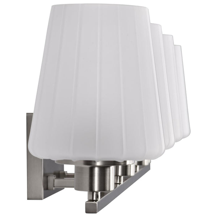 SATCO/NUVO Lune 4-Light Vanity Brushed Nickel Finish Etched White Glass (60-8224)