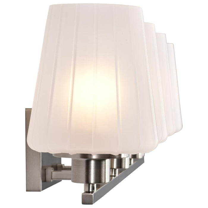 SATCO/NUVO Lune 4-Light Vanity Brushed Nickel Finish Etched White Glass (60-8224)
