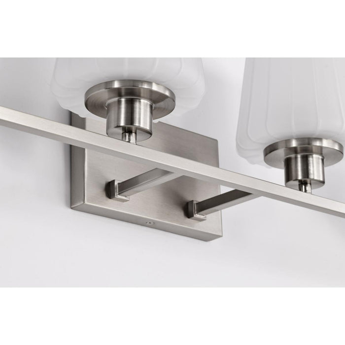 SATCO/NUVO Lune 4-Light Vanity Brushed Nickel Finish Etched White Glass (60-8224)