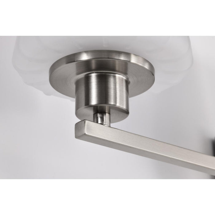 SATCO/NUVO Lune 4-Light Vanity Brushed Nickel Finish Etched White Glass (60-8224)