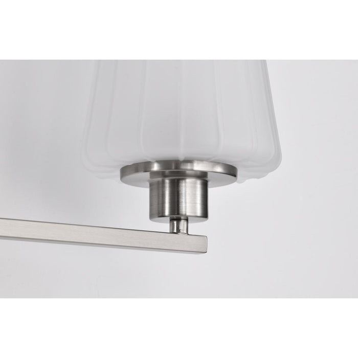 SATCO/NUVO Lune 4-Light Vanity Brushed Nickel Finish Etched White Glass (60-8224)