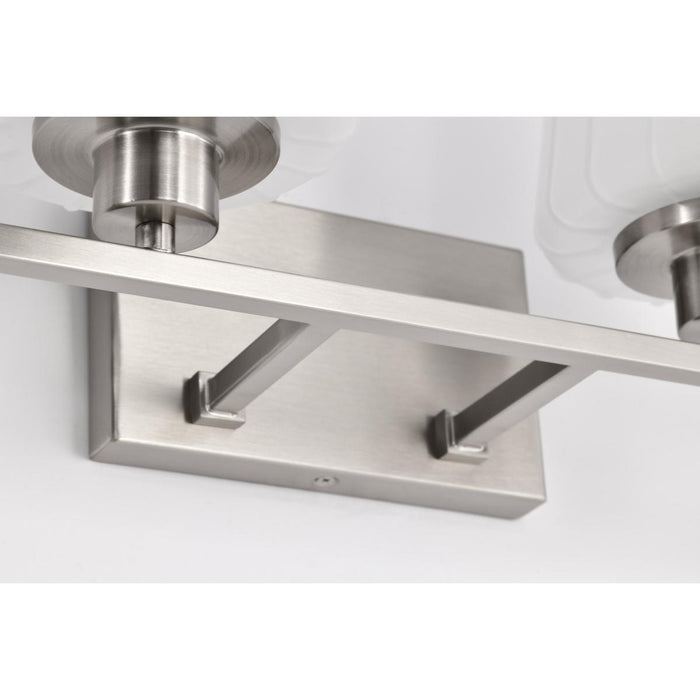 SATCO/NUVO Lune 4-Light Vanity Brushed Nickel Finish Etched White Glass (60-8224)