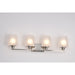 SATCO/NUVO Lune 4-Light Vanity Brushed Nickel Finish Etched White Glass (60-8224)