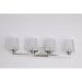 SATCO/NUVO Lune 4-Light Vanity Brushed Nickel Finish Etched White Glass (60-8224)