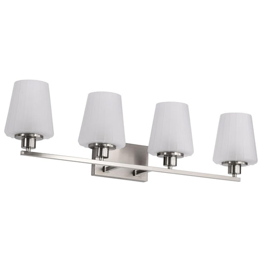 SATCO/NUVO Lune 4-Light Vanity Brushed Nickel Finish Etched White Glass (60-8224)