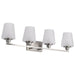 SATCO/NUVO Lune 4-Light Vanity Brushed Nickel Finish Etched White Glass (60-8224)
