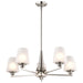 SATCO/NUVO Lune 5-Light Chandelier Brushed Nickel Finish Etched White Glass (60-8225)