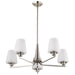 SATCO/NUVO Lune 5-Light Chandelier Brushed Nickel Finish Etched White Glass (60-8225)