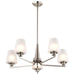 SATCO/NUVO Lune 5-Light Chandelier Brushed Nickel Finish Etched White Glass (60-8225)