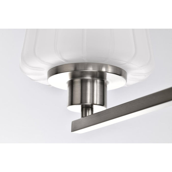 SATCO/NUVO Lune 5-Light Chandelier Brushed Nickel Finish Etched White Glass (60-8225)