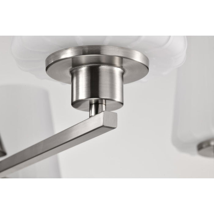 SATCO/NUVO Lune 5-Light Chandelier Brushed Nickel Finish Etched White Glass (60-8225)