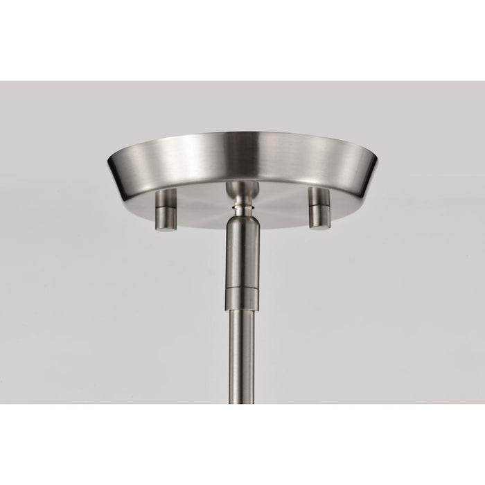 SATCO/NUVO Lune 5-Light Chandelier Brushed Nickel Finish Etched White Glass (60-8225)