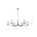 SATCO/NUVO Lune 6-Light Chandelier Brushed Nickel Finish Etched White Glass (60-8226)