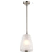 SATCO/NUVO Lune Mini Pendant Brushed Nickel Finish Etched White Glass (60-8227)