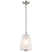 SATCO/NUVO Lune Mini Pendant Brushed Nickel Finish Etched White Glass (60-8227)