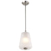 SATCO/NUVO Lune Mini Pendant Brushed Nickel Finish Etched White Glass (60-8227)