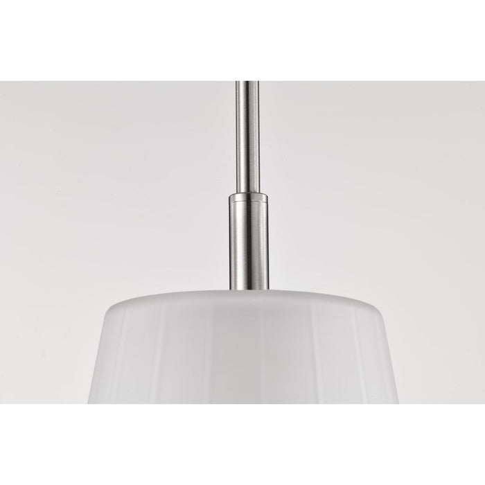SATCO/NUVO Lune Mini Pendant Brushed Nickel Finish Etched White Glass (60-8227)