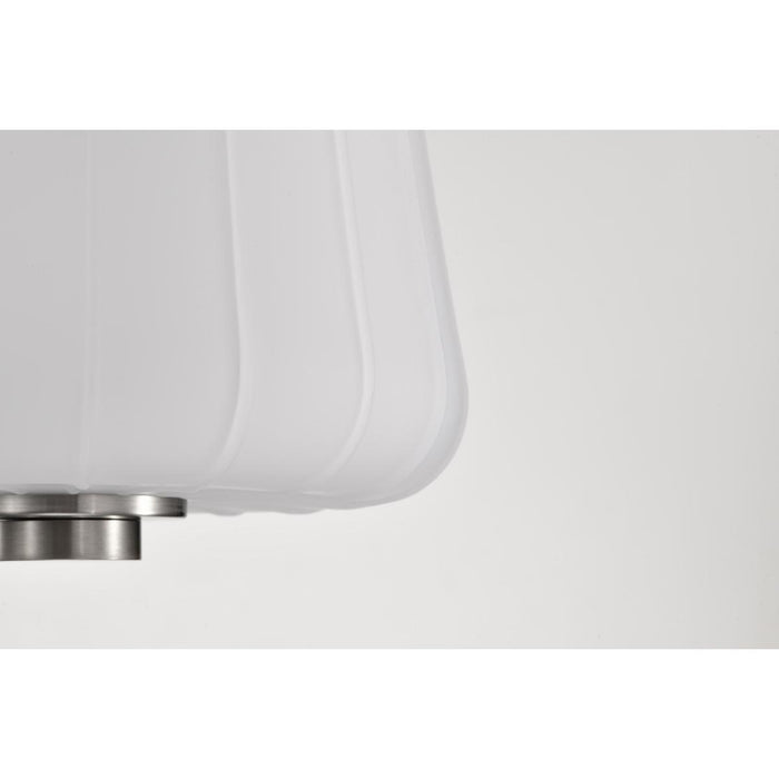 SATCO/NUVO Lune Mini Pendant Brushed Nickel Finish Etched White Glass (60-8227)
