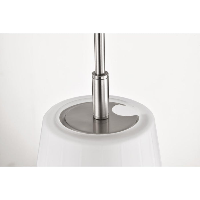 SATCO/NUVO Lune Mini Pendant Brushed Nickel Finish Etched White Glass (60-8227)