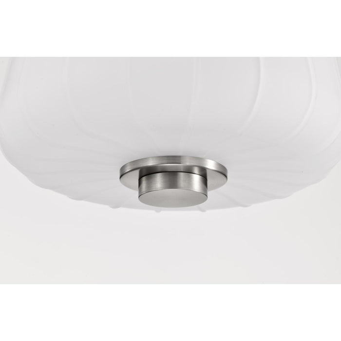 SATCO/NUVO Lune Mini Pendant Brushed Nickel Finish Etched White Glass (60-8227)