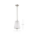 SATCO/NUVO Lune Mini Pendant Brushed Nickel Finish Etched White Glass (60-8227)