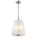 SATCO/NUVO Lune 3-Light Pendant Brushed Nickel Finish Etched White Glass (60-8228)