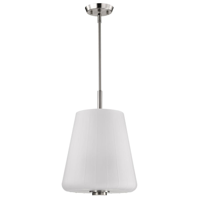 SATCO/NUVO Lune 3-Light Pendant Brushed Nickel Finish Etched White Glass (60-8228)
