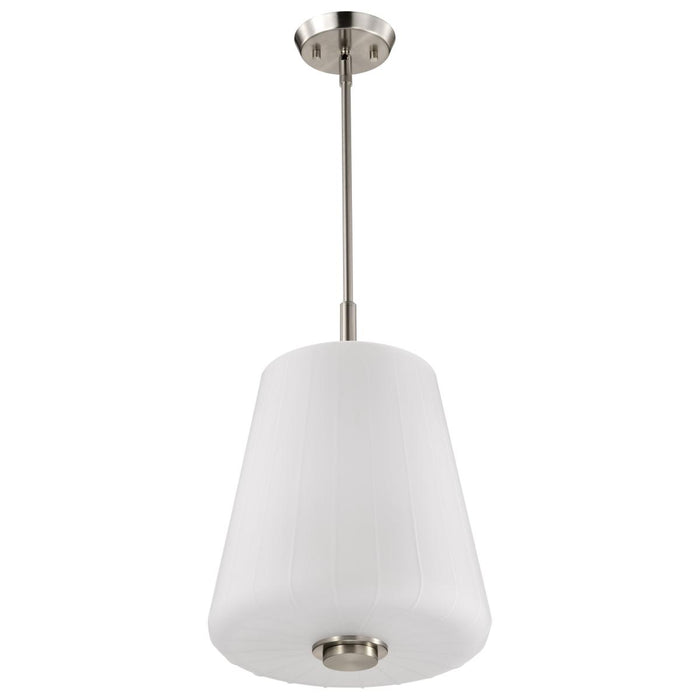 SATCO/NUVO Lune 3-Light Pendant Brushed Nickel Finish Etched White Glass (60-8228)