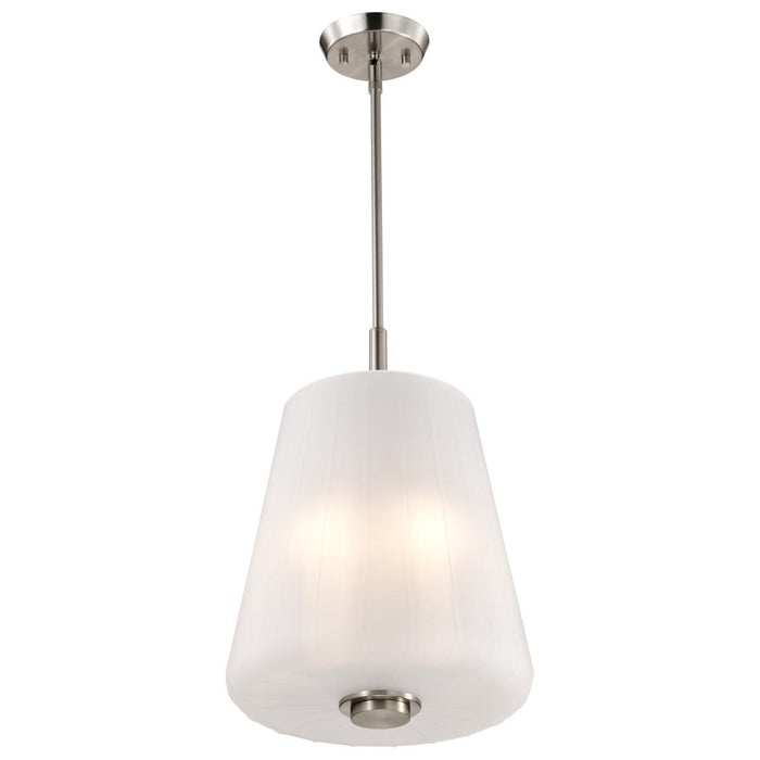 SATCO/NUVO Lune 3-Light Pendant Brushed Nickel Finish Etched White Glass (60-8228)