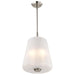 SATCO/NUVO Lune 3-Light Pendant Brushed Nickel Finish Etched White Glass (60-8228)