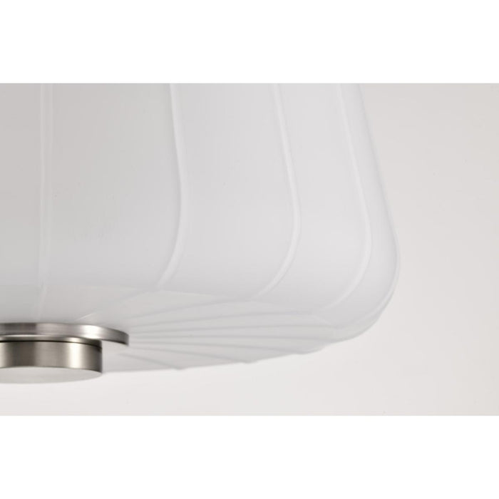 SATCO/NUVO Lune 3-Light Pendant Brushed Nickel Finish Etched White Glass (60-8228)