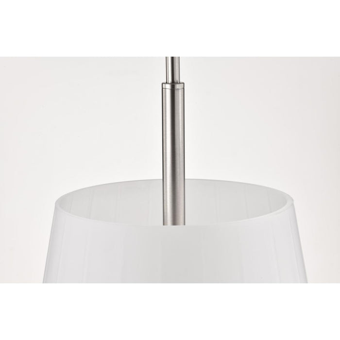 SATCO/NUVO Lune 3-Light Pendant Brushed Nickel Finish Etched White Glass (60-8228)