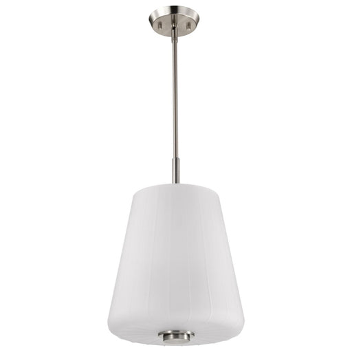 SATCO/NUVO Lune 3-Light Pendant Brushed Nickel Finish Etched White Glass (60-8228)