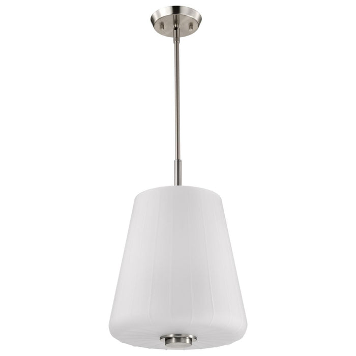 SATCO/NUVO Lune 3-Light Pendant Brushed Nickel Finish Etched White Glass (60-8228)