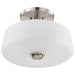 SATCO/NUVO Lune 3-Light Semi-Flush Brushed Nickel Finish Etched White Glass (60-8229)