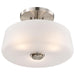 SATCO/NUVO Lune 3-Light Semi-Flush Brushed Nickel Finish Etched White Glass (60-8229)