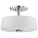 SATCO/NUVO Lune 3-Light Semi-Flush Brushed Nickel Finish Etched White Glass (60-8229)