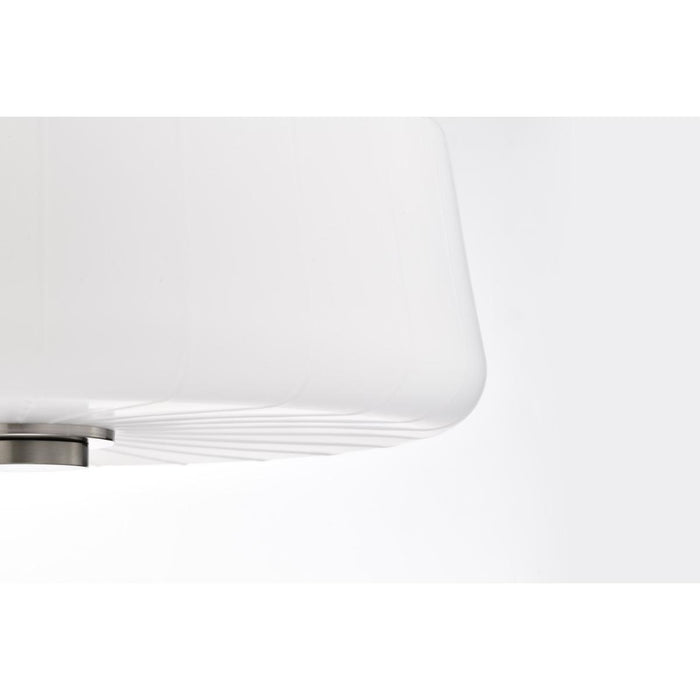 SATCO/NUVO Lune 3-Light Semi-Flush Brushed Nickel Finish Etched White Glass (60-8229)