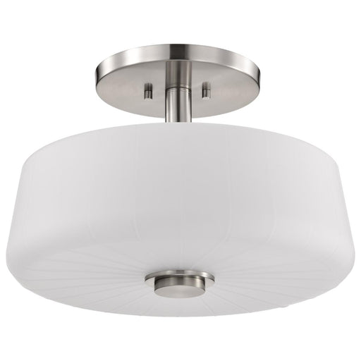 SATCO/NUVO Lune 3-Light Semi-Flush Brushed Nickel Finish Etched White Glass (60-8229)