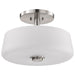 SATCO/NUVO Lune 3-Light Semi-Flush Brushed Nickel Finish Etched White Glass (60-8229)
