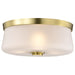 SATCO/NUVO Lune 3-Light Flush Mount Vintage Brass Finish Etched White Glass (60-8230)