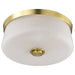 SATCO/NUVO Lune 3-Light Flush Mount Vintage Brass Finish Etched White Glass (60-8230)