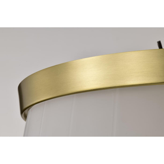 SATCO/NUVO Lune 3-Light Flush Mount Vintage Brass Finish Etched White Glass (60-8230)