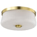 SATCO/NUVO Lune 3-Light Flush Mount Vintage Brass Finish Etched White Glass (60-8230)
